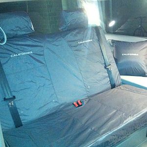 Inka's embroidered & waterproof gray seat covers