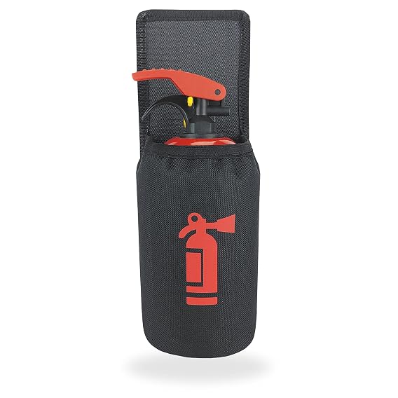 TrunkExpert Holder for a 1 kg car fire extinguisher organiser, fire protection, safe transport, fire extinguisher, easy to install, universal, height 29 cm, width 10.5 cm, material Cordura TrunkExpert Holder for a 1 kg car fire extinguisher organiser, fire protection, safe transport, fire extinguisher, easy to install, universal, height 29 cm, width 10.5 cm, material Cordura